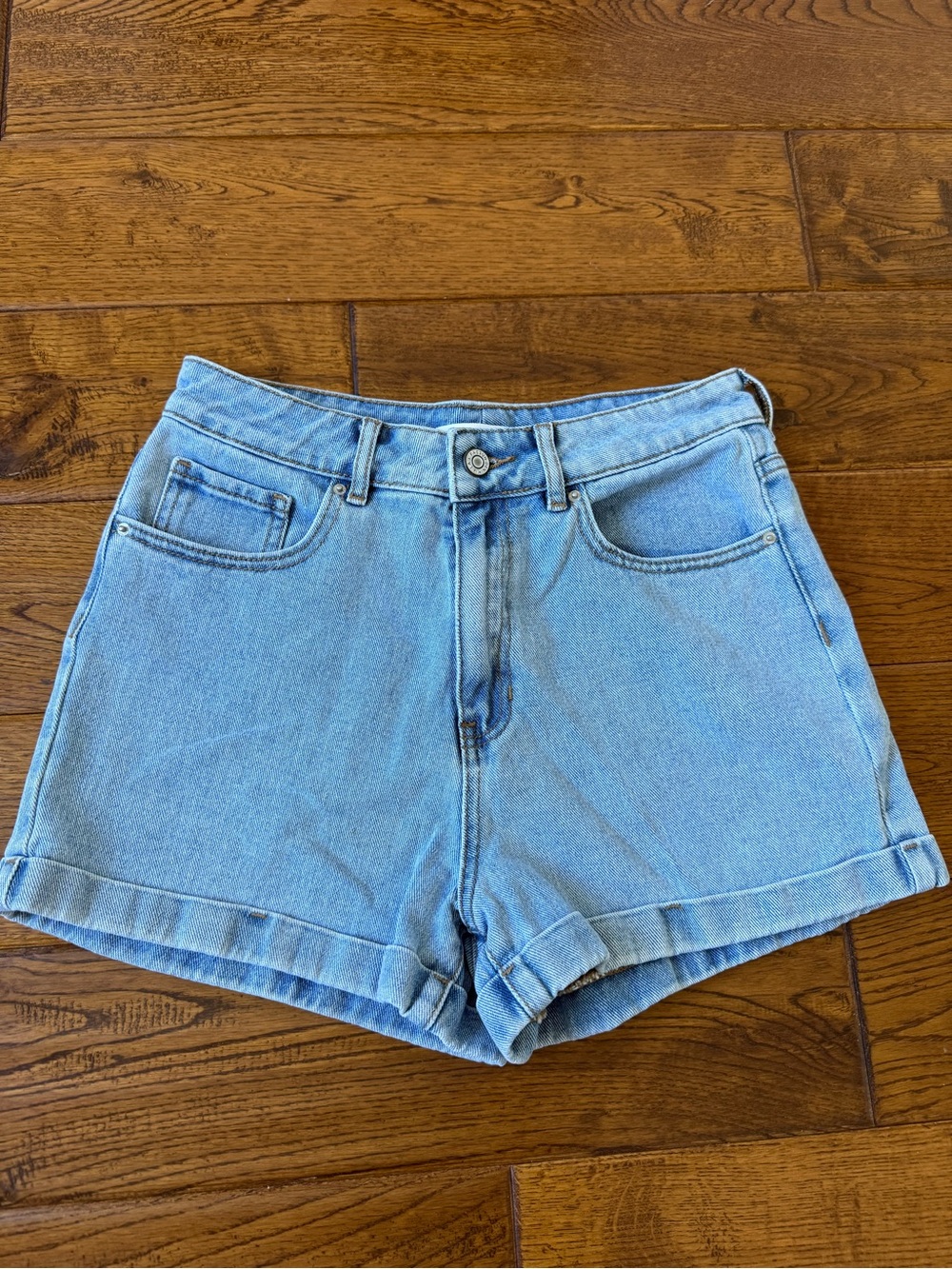 PacSun Light Blue Rolled Hem Denim Shorts
